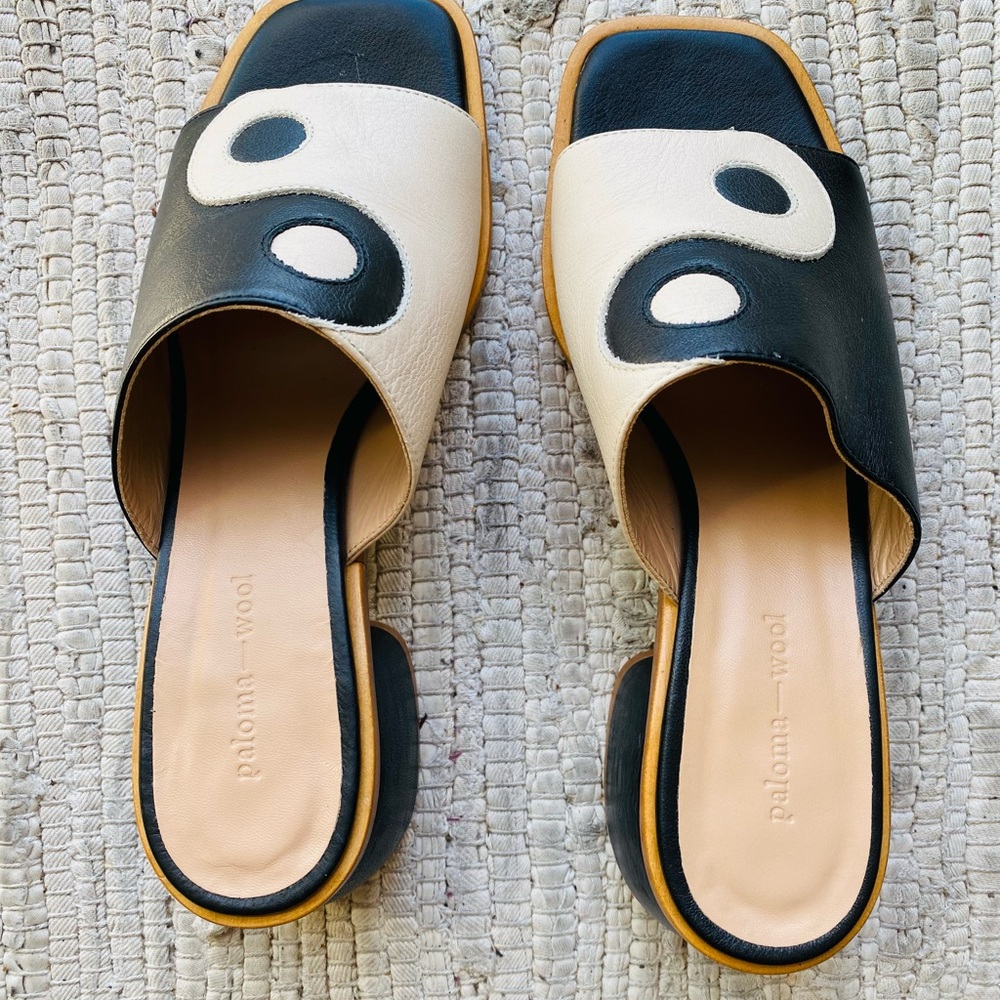 PALOMA WOOL: very rare YIN YANG ☯️ open toe mule sandals ☯️ 7.5 US/ 38EU ☯️ EUC